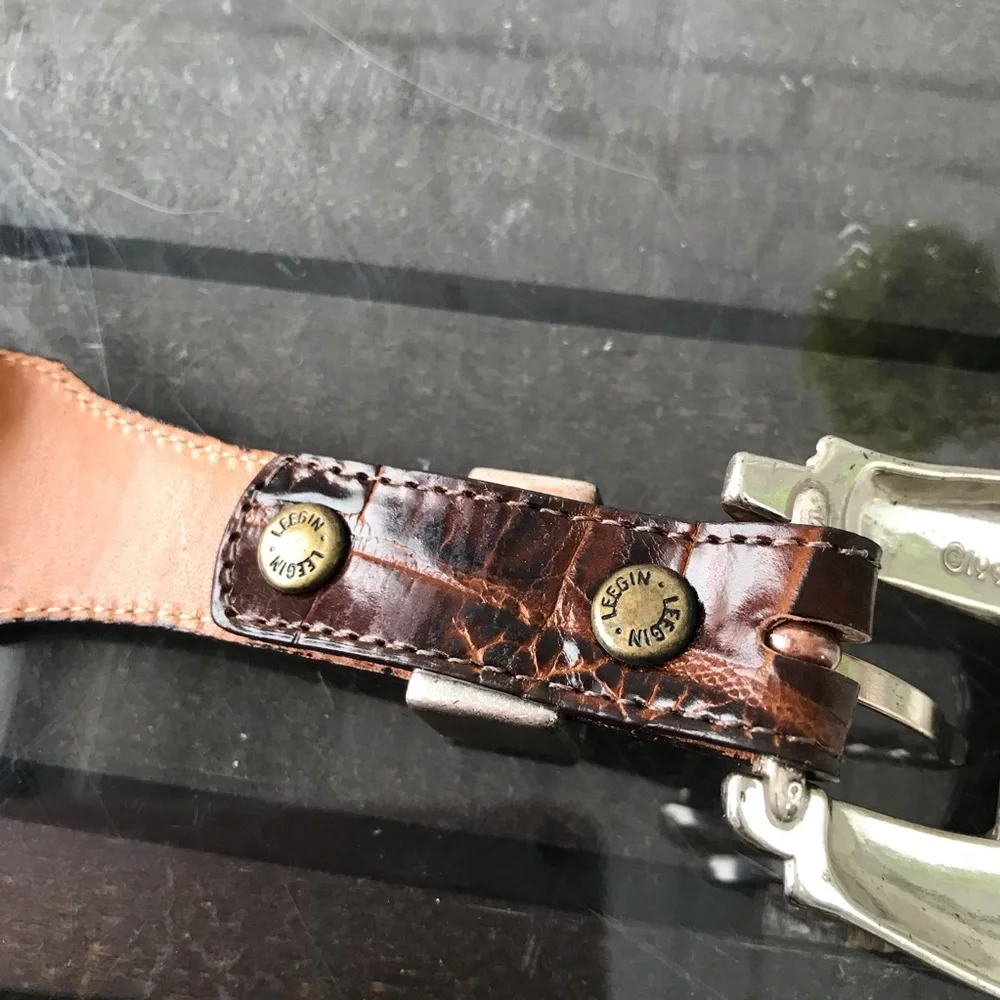 Onyx Men’s Brown Crocodile Western Belt Size 28